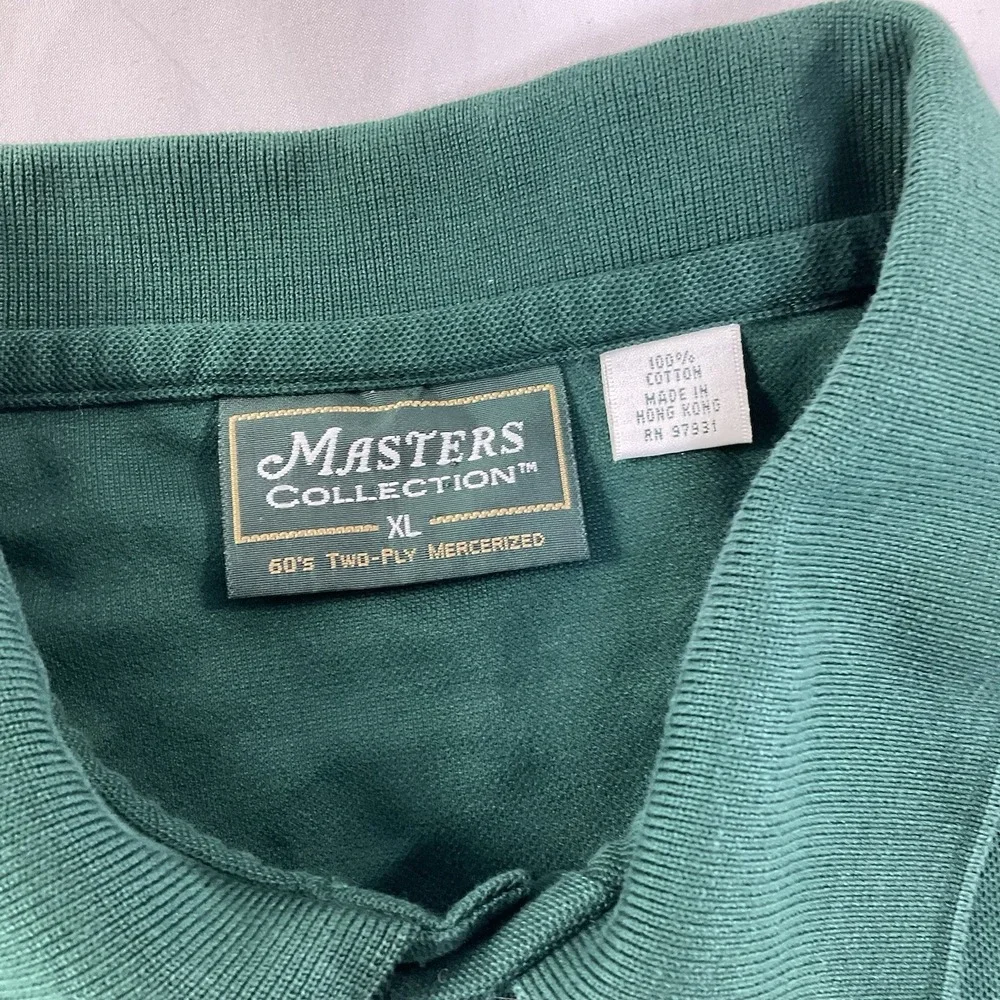 Mens Golf Polo Shirt XL Green Collection Masters 100%Cotton Embroidered Logo 140